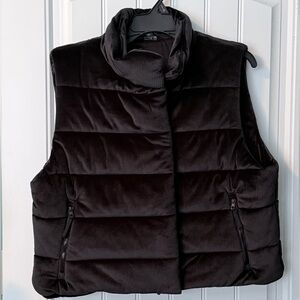 NWOT Avis Women's Black Velour Puffer Vest Size XXL